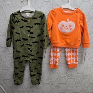 Cat & Jack Unisex Baby Boy Girl Halloween Clothes Bundle, NWT